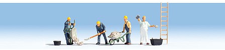 Noch 45055 TT Scale Masons/Bricklayers -- 4 Workers w/Accessories