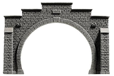 Noch 58052 HO Scale Profi-Plus Scenic Components -- Tunnel Portal Double-Track (gray) 8-1/4 x 5-11/16" 21 x 14.5cm