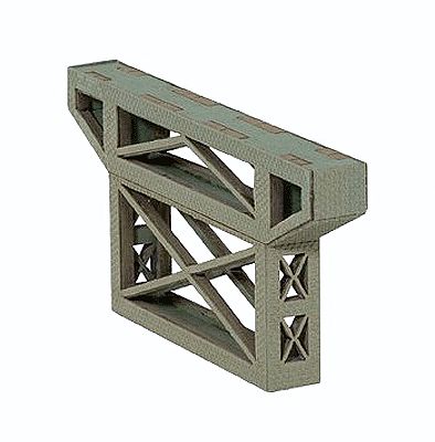 Noch 67031 HO Scale Steel Truss Bridge Pier - Kit (Laser-Cut Card) -- 7-1/16" 18cm Long; Abutments: 3-3/4" 7.2cm Tall