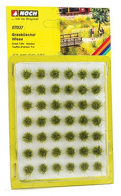 Noch 7037 All Scale Grass Tufts Mini Set -- Meadow 1/4" 6mm pkg(42)