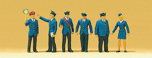 Preiser 10011 HO Scale Railroad Personnel -- German Federal Railway pkg(6)