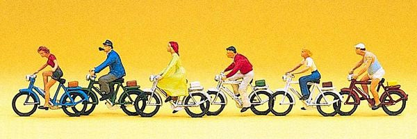Preiser 10091 HO Scale Recreation & Sports -- Bike Riders w/Bicycles