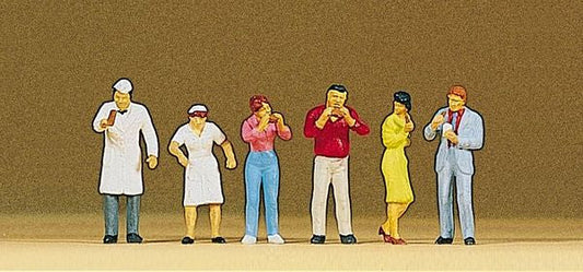 Preiser 10109 HO Scale Working People -- People at Sales Trailer pkg(6)