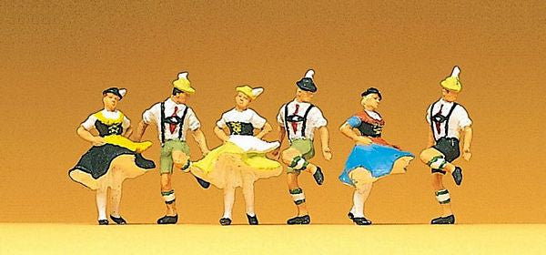 Preiser 10240 HO Scale Recreation & Sports -- Bavarian Folk Dancers