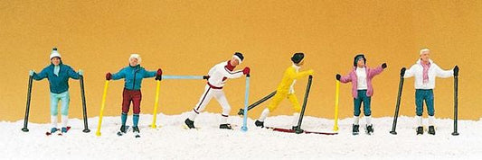 Preiser 10312 HO Scale Recreation & Sports -- Cross-Country Skiers pkg(6)