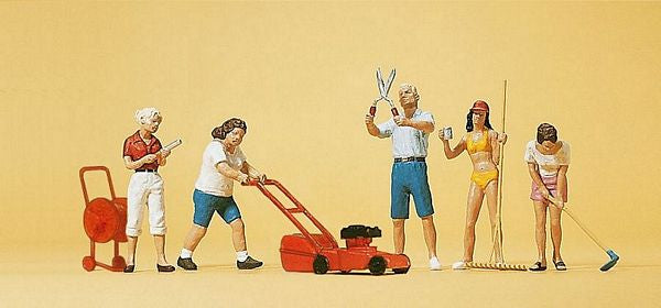 Preiser 10464 HO Scale People Working -- Hobby Gardeners