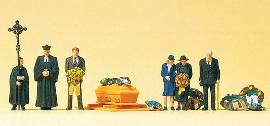 Preiser 10519 HO Scale Pedestrians -- Protestant Funeral pkg(6)