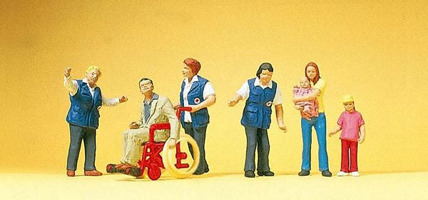 Preiser 10534 HO Scale Working People -- 3 Travelers' Aides Assisting 3 Travelers