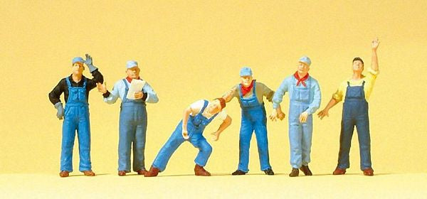 Preiser 10547 HO Scale Working People -- United States Railway Workers pkg(6)