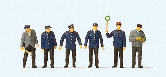 Preiser 10584 HO Scale Railroad Personnel -- German (DB) Railroad Personnel pkg(6) Early Era III