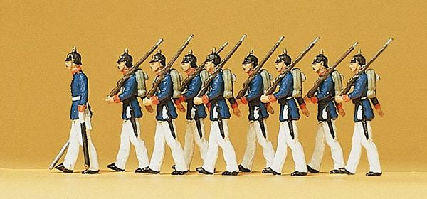 Preiser 12186 HO Scale Soldiers -- Prussian Infantry in Parade Uniform