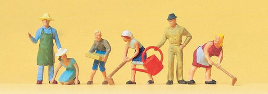 Preiser 14081 HO Scale Working People -- People in the Garden pkg(6)