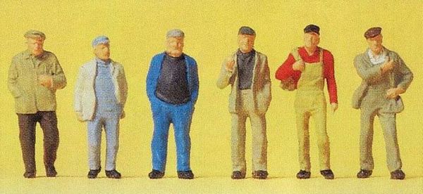 Preiser 14087 HO Scale Working People -- Walking Workers pkg(6)