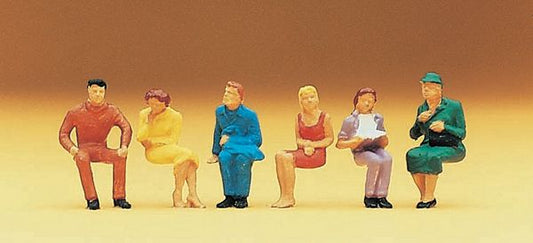 Preiser 14095 HO Scale Spectators -- Seated Persons pkg(6)