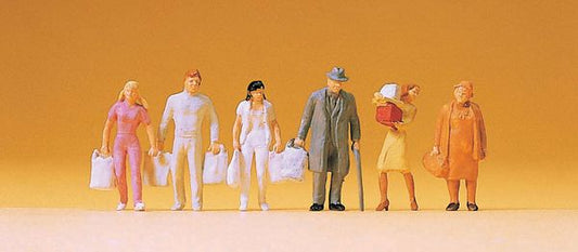 Preiser 14136 HO Scale Pedestrians -- People Shopping pkg(6)