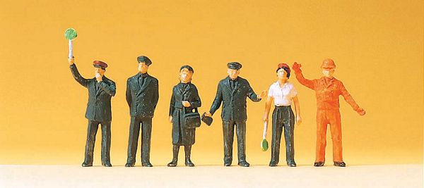 Preiser 14140 HO Scale Railway Personnel -- German Federal Railway (1989) pkg(6)