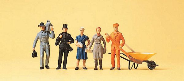 Preiser 14149 HO Scale People Working -- Cleaning Crew Members