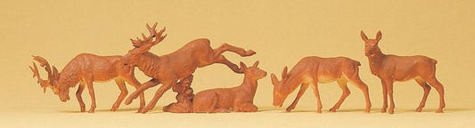 Preiser 14179 HO Scale Deer -- pkg(5)