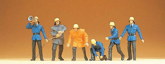 Preiser 14201 HO Scale Firemen -- Set #2 pkg(6)