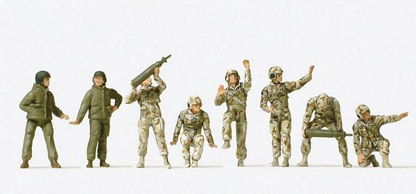 Preiser 16567 HO Scale Military - Modern US Army (2000) - Unpainted Figures -- Tank Crew - pkg(8)