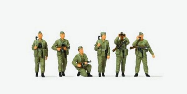 Preiser 16601 HO Scale Former East German Army (NVA) - Unpainted Figure Set -- German Democratic Republic Frontier Guards