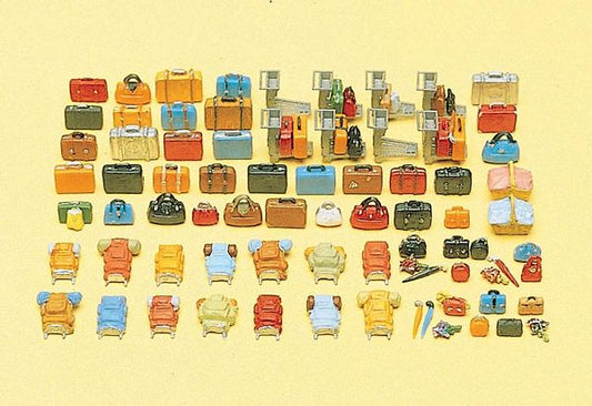 Preiser 17005 HO Scale Luggage Assortment 90 Pieces