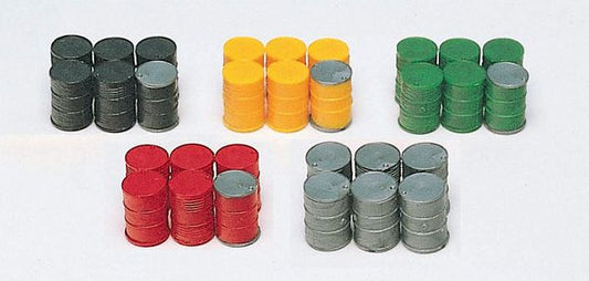 Preiser 17101 HO Scale Metal Drums - Assorted Color; pkg(30)