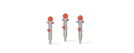 Preiser 17715 HO Scale Fire Hydrants -- Silver pkg(3)