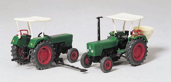 Preiser 17920 HO Scale Farm Machinery -- Deutz Tractor pkg(2)