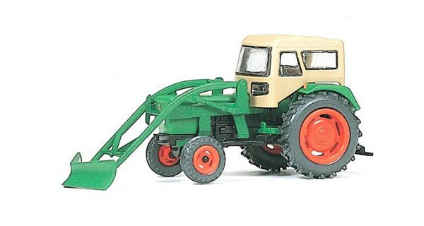 Preiser 17924 HO Scale Farm Machinery Deutz Tractor D6206 Kit -- With Enclosed Cab, Snow Plow