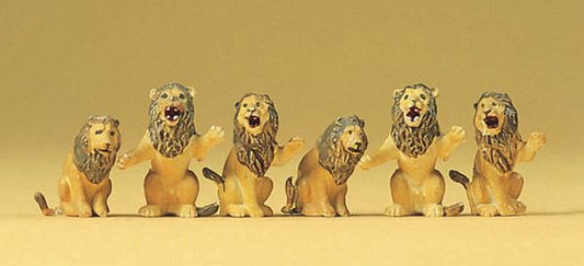 Preiser 20381 HO Scale Animals -- Performing Lions - Seated pkg(3)