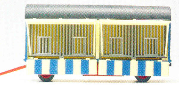 Preiser 21019 HO Scale Modern Circus Wagon - Assembled -- Open Side Cage - Krone