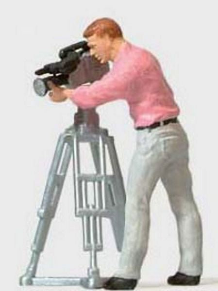 Preiser 28086 HO Scale Individual Figures, Working People -- Camera Man w/Movie Camera