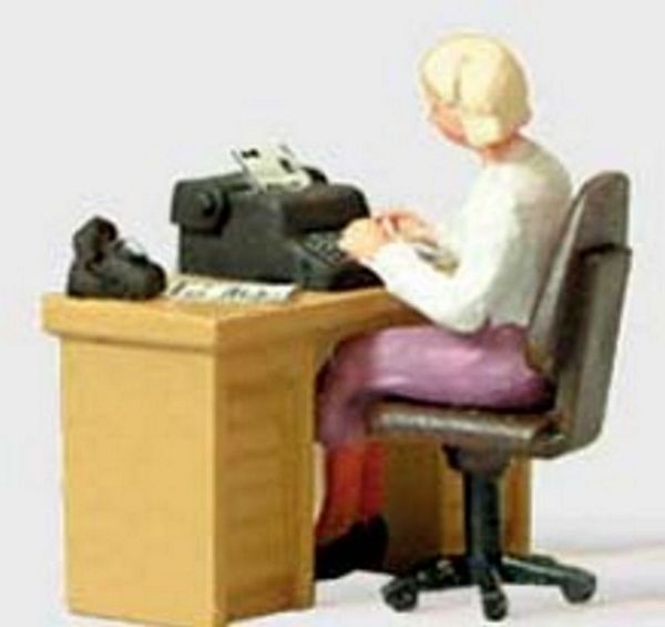 Preiser 28094 HO Scale Secretary At Her Desk