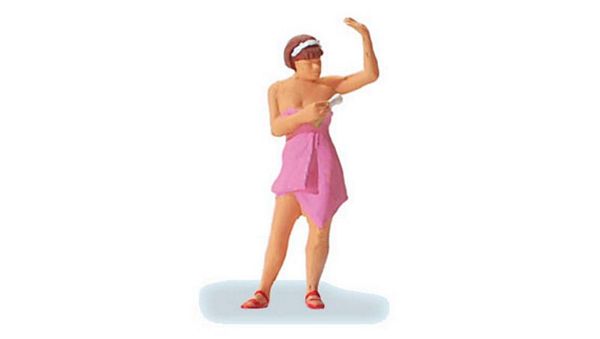 Preiser 28143 HO Scale People At Home -- Woman Spraying Deodorant