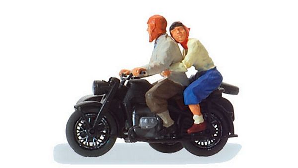 Preiser 28148 HO Scale Motorcycle Zundapp KS 750 -- With Riders