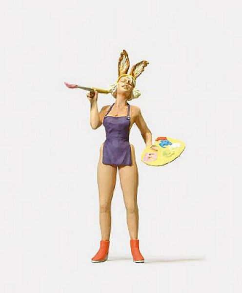 Preiser 29072 HO Scale Individual Figures, Fantasy -- Female Artist w/Bunny Ears