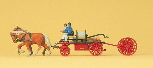 Preiser 30425 HO Scale Emergency - Horse-Drawn Fire Equipment -- Hand Pumper