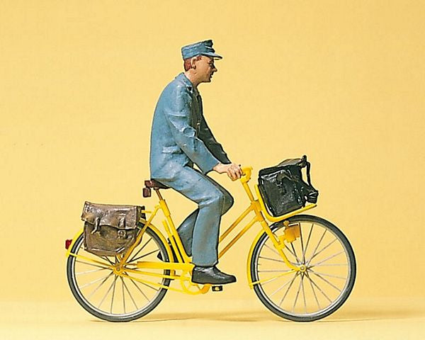 Preiser 45069 G Scale People Working -- Postman On A Bicycle