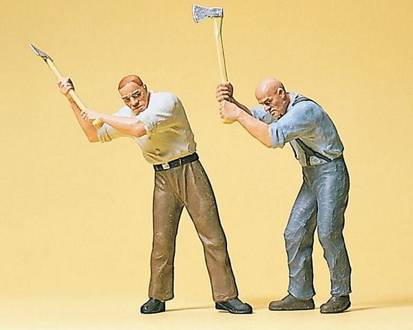 Preiser 45086 G Scale People Working -- Wood Cutters w/Axes