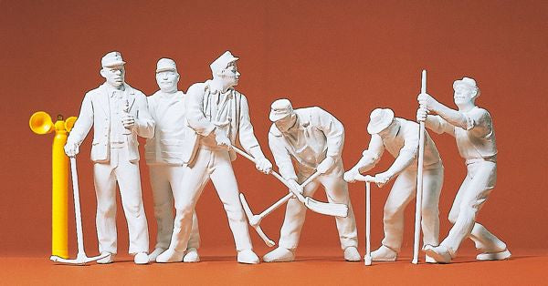 Preiser 45182 G Scale Unpainted Figures -- Railroad Track Crew (Unpainted) pkg(6)