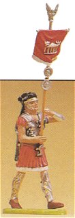 Preiser 50206 44221 Scale Roman Legions Figures 1/25 Scale -- Standard Bearer Marching w/Red Ensign