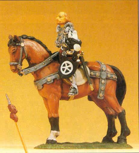 Preiser 52350 44221 Scale European Soldier Figures - 1500s 1/25 Scale -- Gotz Of Berlichingen On Horseback