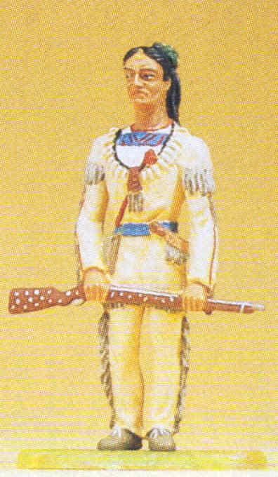 Preiser 54961 44221 Scale Karl May Wild West Figures: 1:25 -- Winnetou, Holding Decorated Rifle