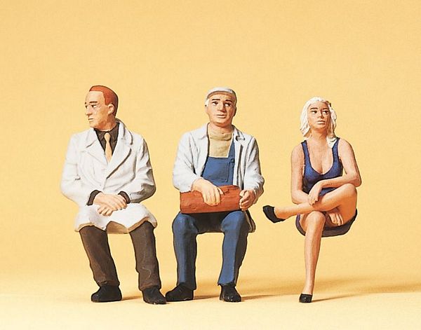 Preiser 63050 11689 Scale Painted Figure Sets #1 Gauge (1/32 or 3/8" Scale) -- Seated Persons