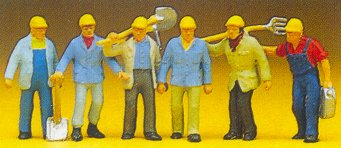 Preiser 10033 HO Modern Track Workers w/Accessories (6)