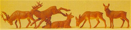 Preiser 14179 HO Stag Deer w/Unpainted Faces (5)