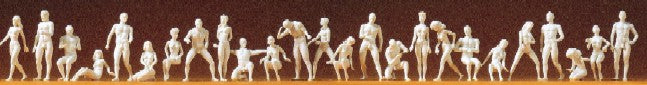 Preiser 16400 HO Unpainted Nude Model Figures (26) (Kit)