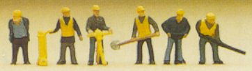 Preiser 79035 N Track Maintenance Crew w/Accessories (6)