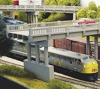 Rix Products 152 N Scale 1930s Highway Overpass -- 50' Deck w/Pier
